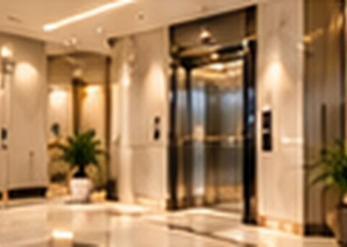 Hospital corridor with bed lifts