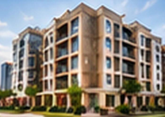 Residential apartment building with passenger lifts